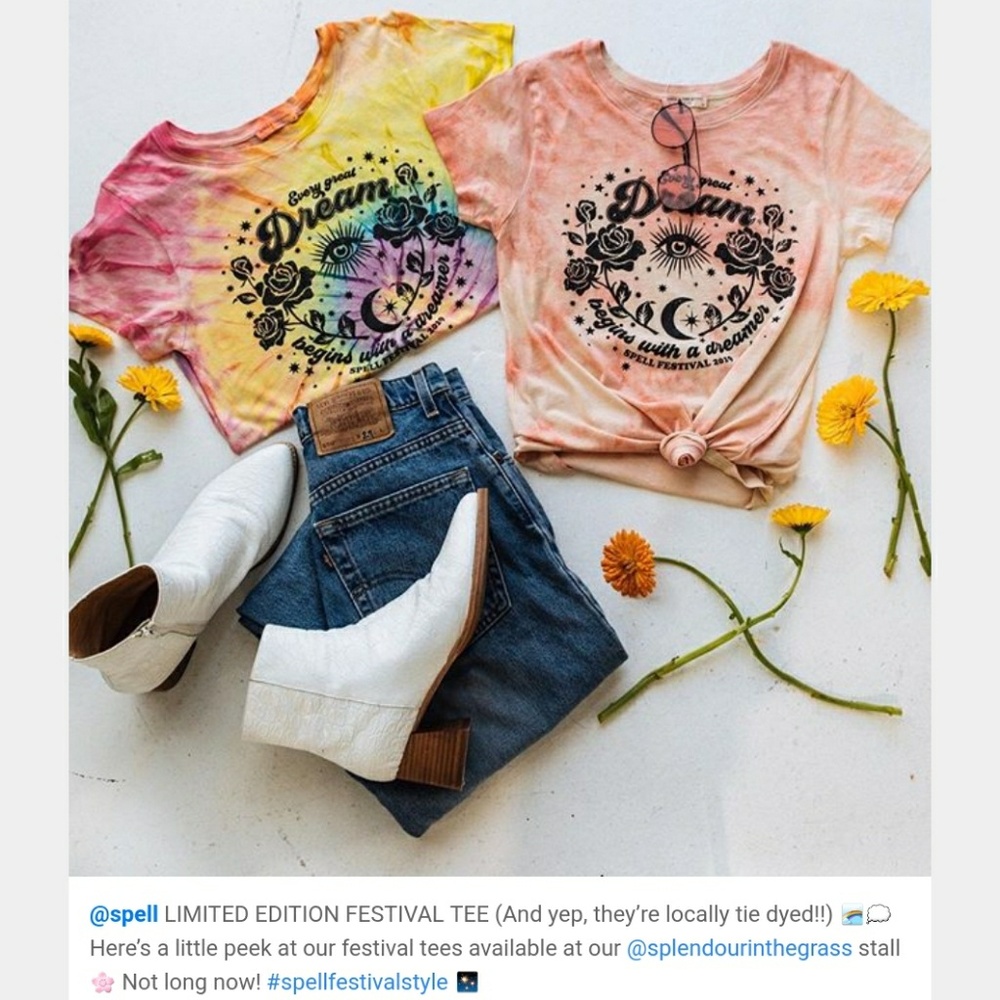 Splendour 2019 festival tee XL spell designs peach
